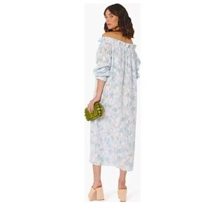 CASEY MARKS Maxi Dress in Pastel Blue & White Size S